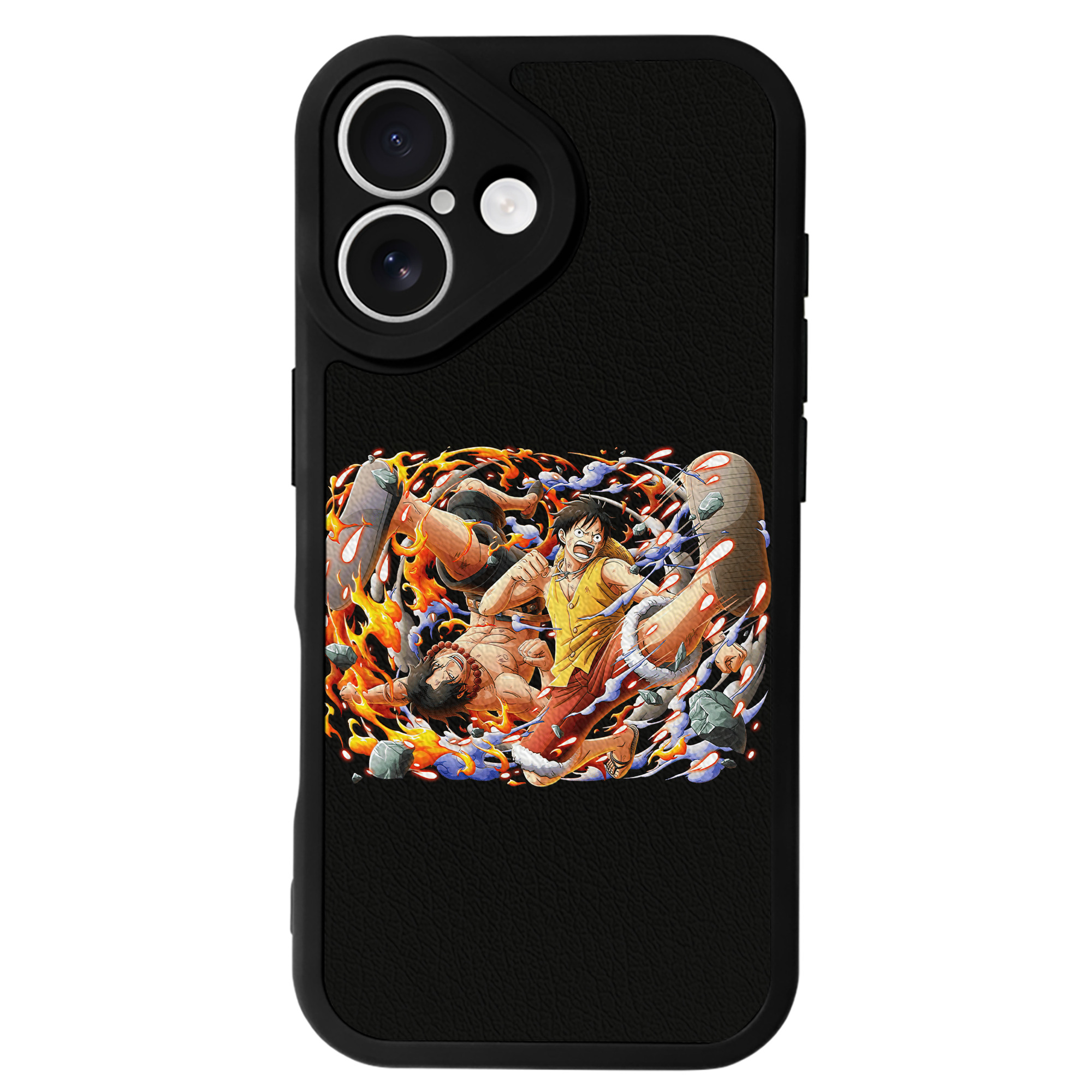 （画像用） ワンピース モンキー・D・ルフィ ONE PIECE Monkey D. Luffy 【iPhone 16シリーズ対応】シリコンスマホケース（レザー調） 材質：シリコン